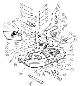 Deck Assembly 42 Inch Diagram and Parts List for Z-FORCE42 53AA5A5G710 Cub Cadet Lawn Tractor